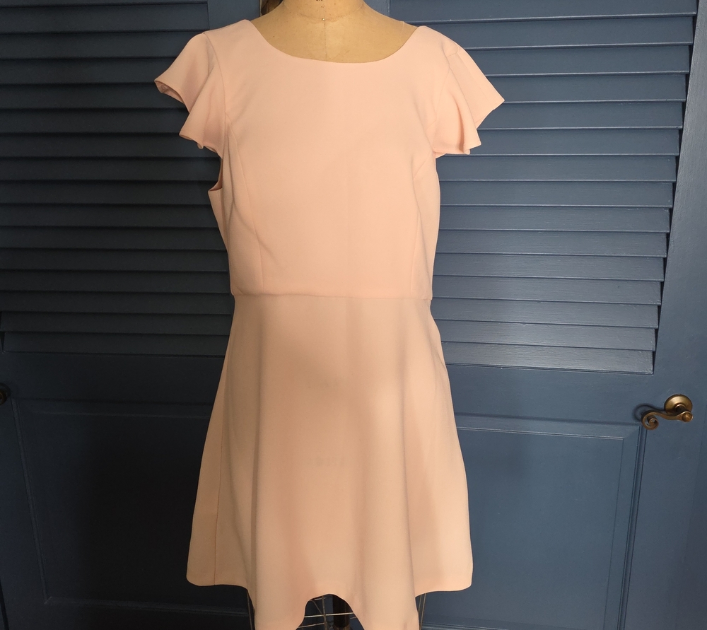 BCBGeneration Blush Pink Flutter-Sleeve Mini Dress